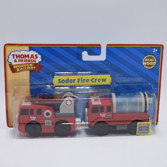 Sodor Fire Crew Special Feature Thomas & Friends Wooden Railway Engine Trains - Picture 1 of 10